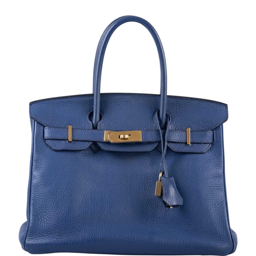 HermesBirkin 30 Blue Brighton Clemence with Gold Hardware | Studio Nafay