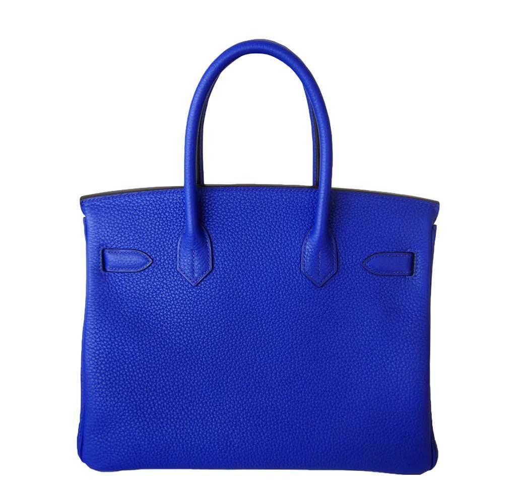 HermesBirkin 30 Blue Electric Candy Bag GHW