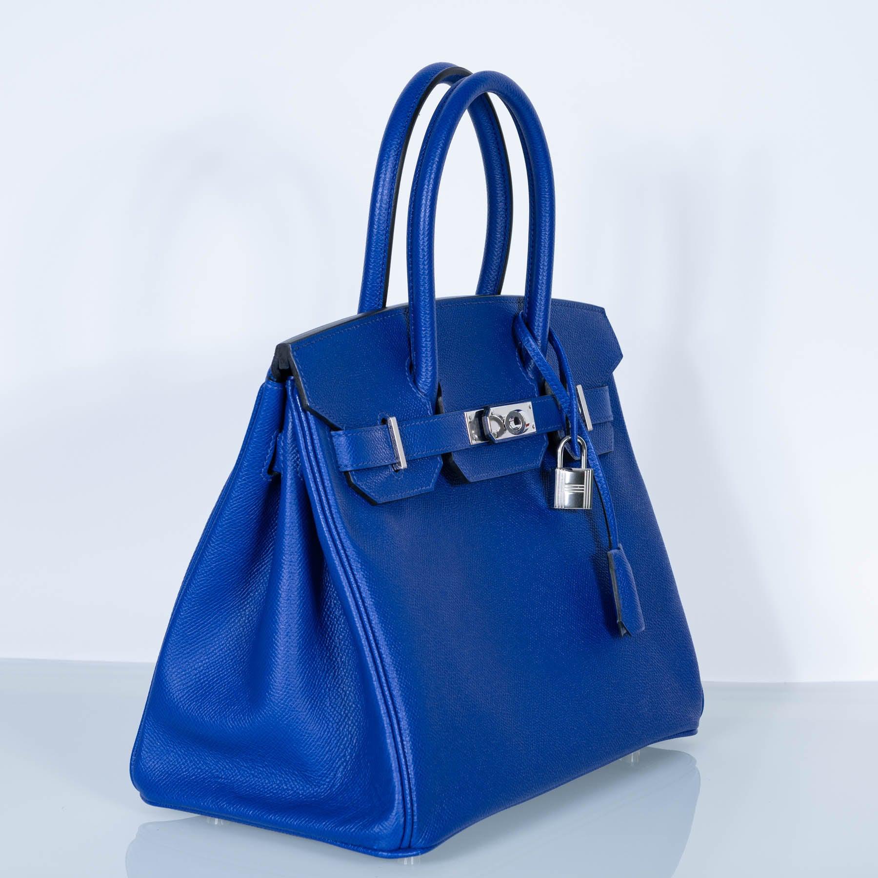 HermesBirkin 30 Blue Electric Epsom with Palladium Hardware