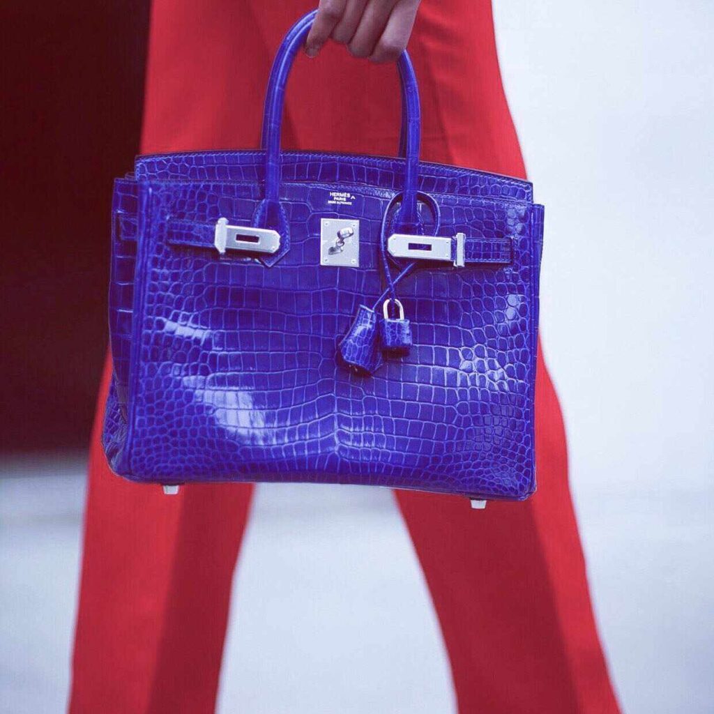 HermesBirkin 30 Blue Electric Porosus Crocodile Palladium Hardware - Product Image 2