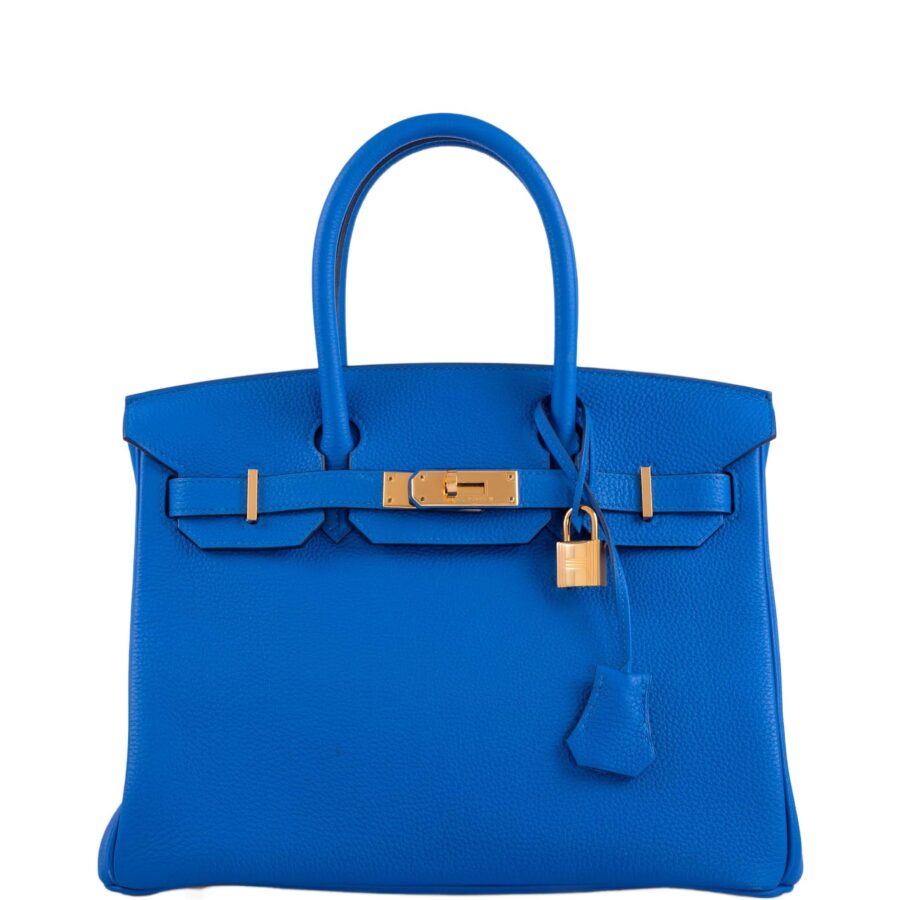 HermesBirkin 30 Blue France Togo Gold Hardware | Studio Nafay