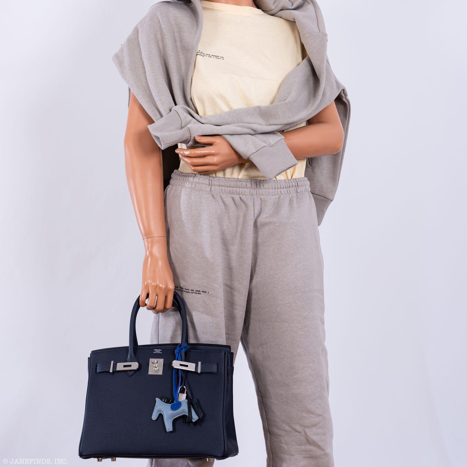 HermesBirkin 30 Blue Nuit Togo Leather with Palladium Hardware -, Y