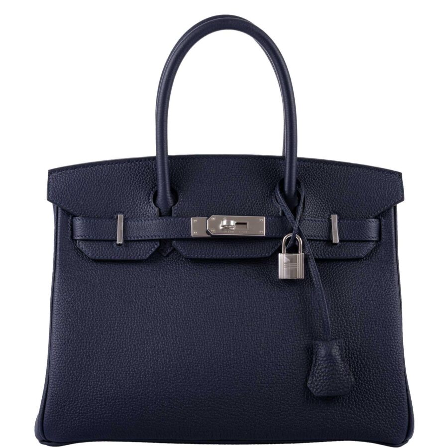 HermesBirkin 30 Blue Nuit Togo Leather with Palladium Hardware -, Y | Studio Nafay