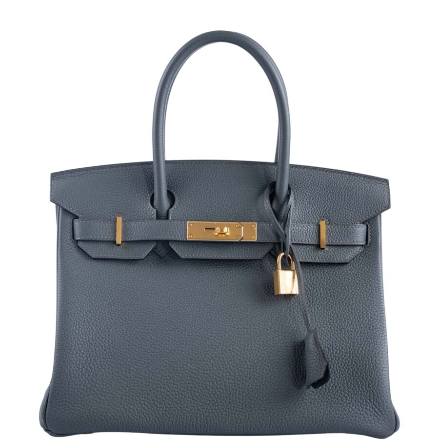 HermesBirkin 30 Blue Orage Togo Gold Hardware | Studio Nafay