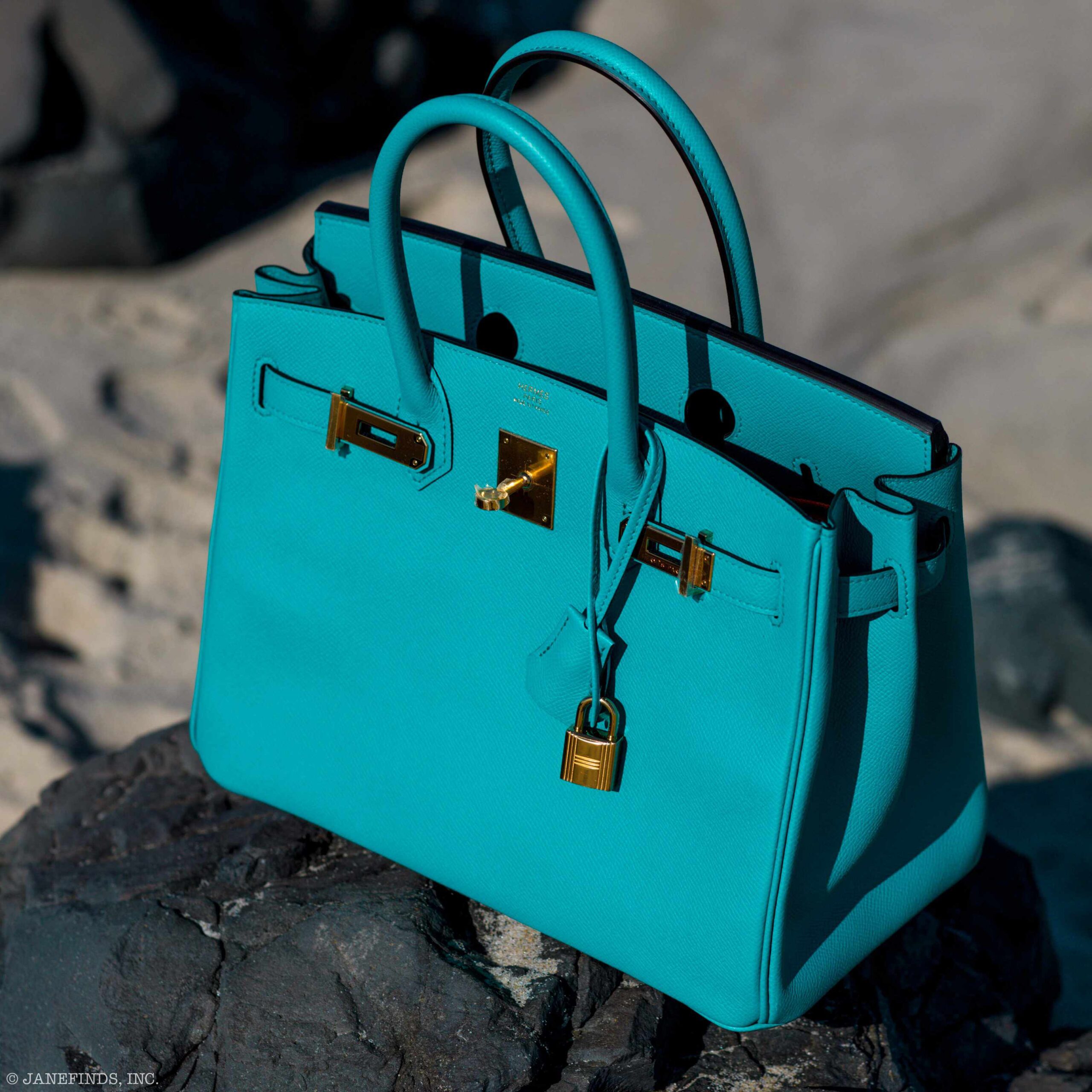 HermesBirkin 30 Blue Paon Epsom Gold Hardware -, X