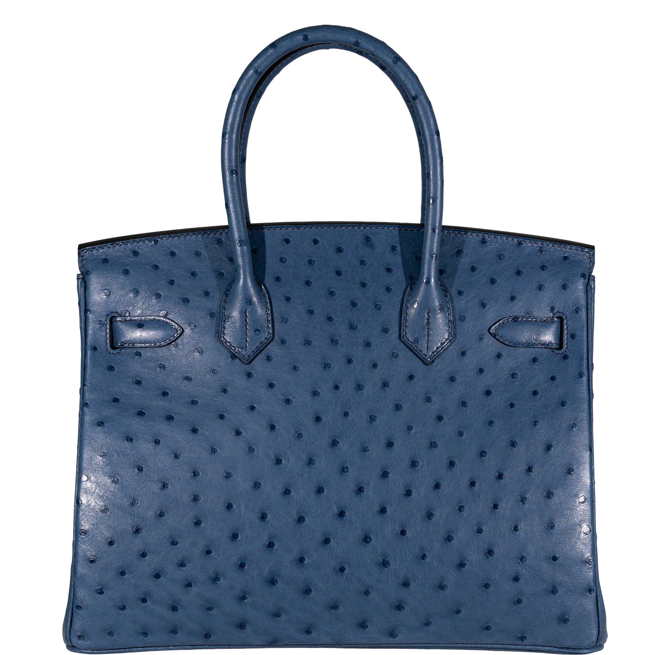 HermesBirkin 30 Blue Roi Ostrich Gold Hardware -, Z