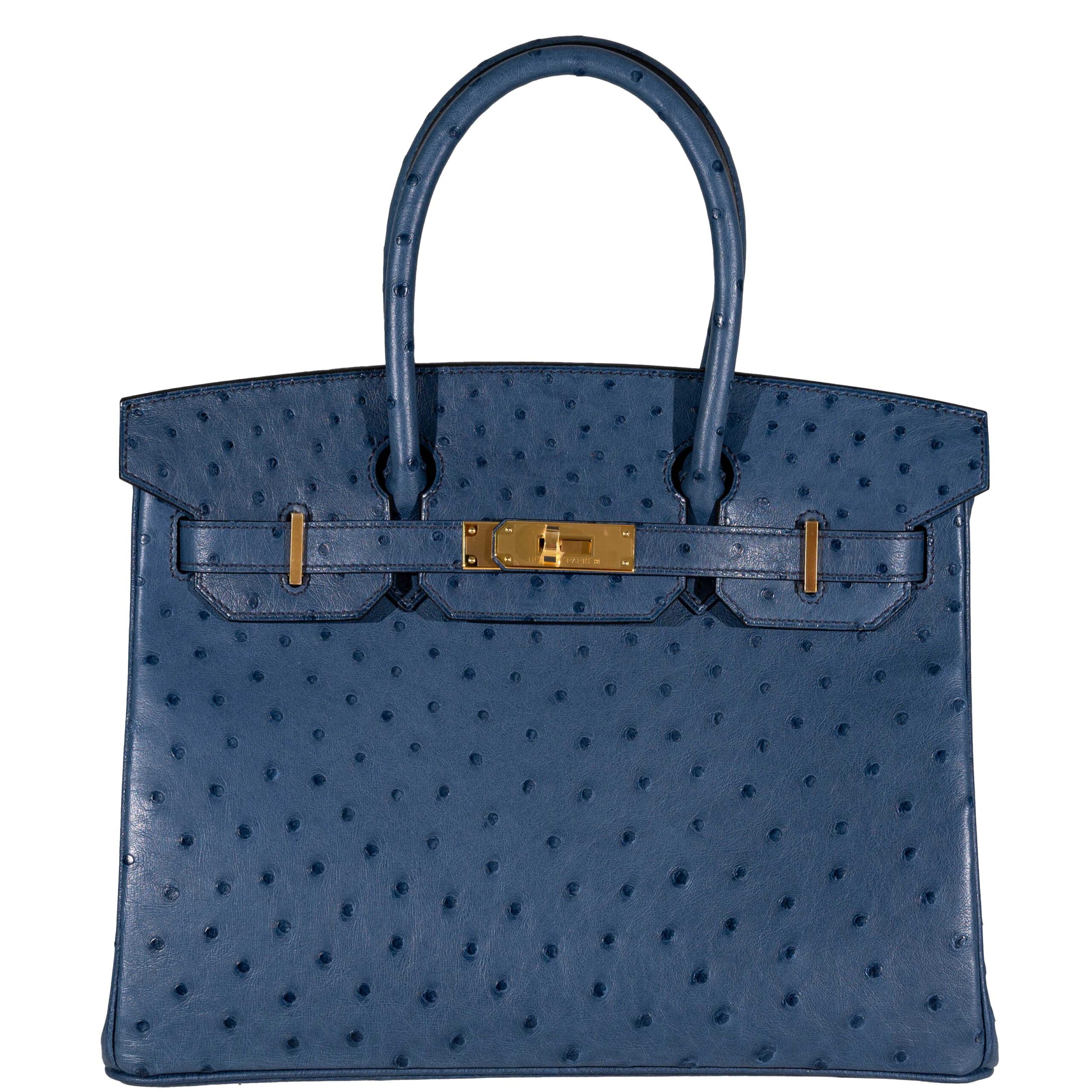Hermes Birkin 30 Blue Roi Ostrich Gold Hardware -, Z