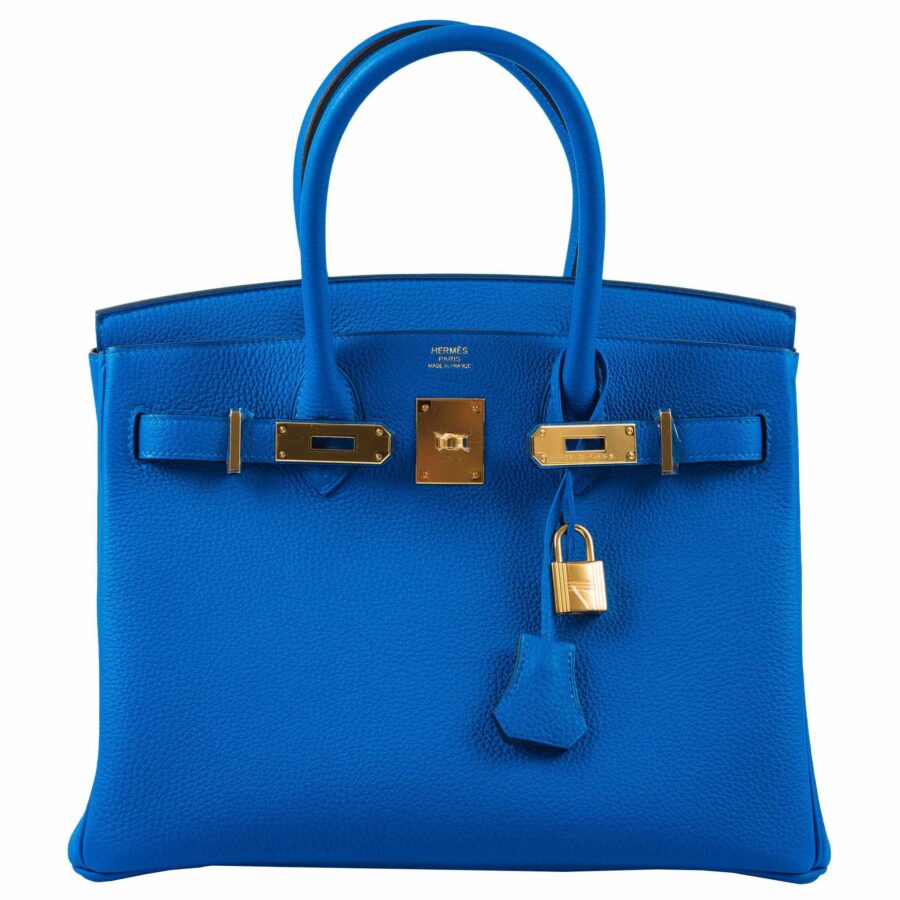 HermesBirkin 30 Blue Zellige Togo Gold Hardware | Studio Nafay