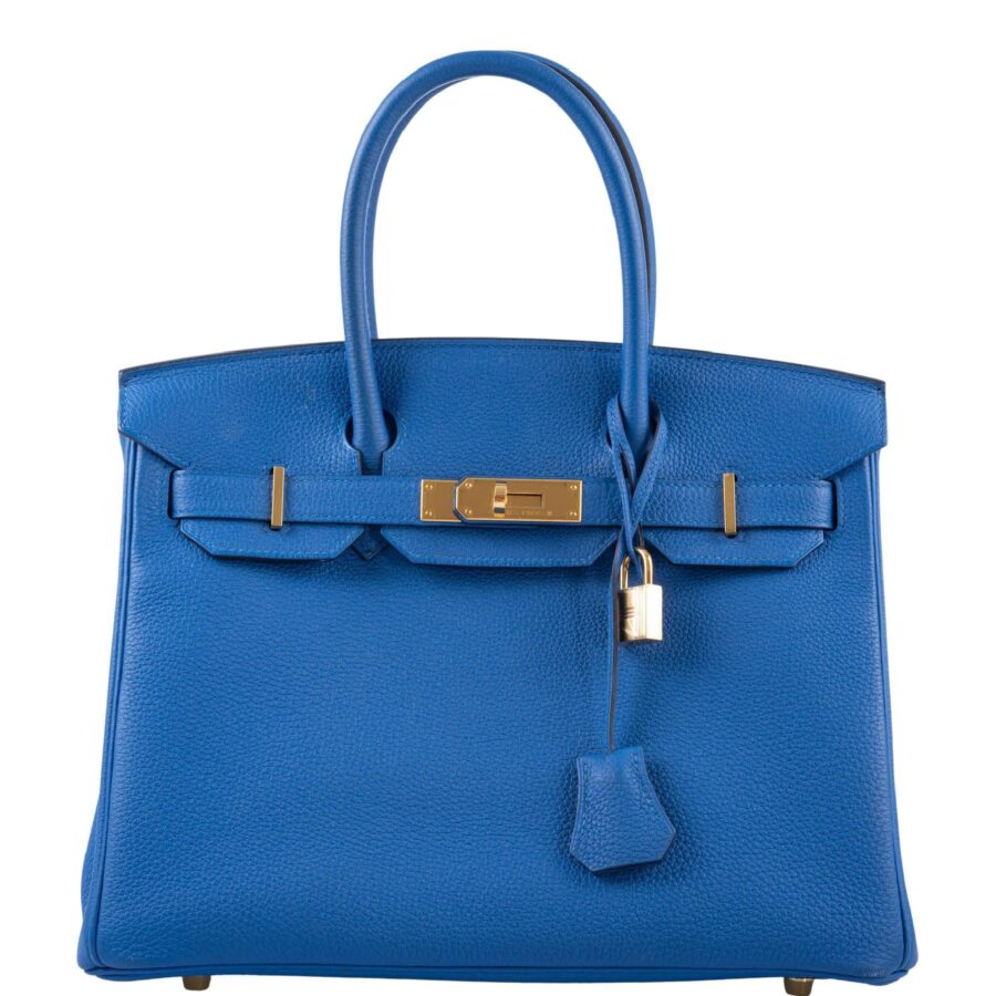 HermesBirkin 30 Blue Zellige Togo with Gold Hardware | Studio Nafay