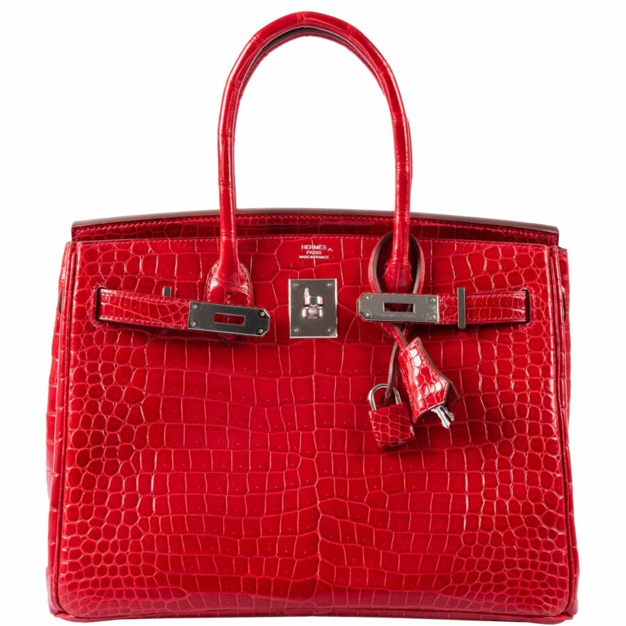 HermesBirkin 30 Braise Porosus Crocodile Palladium Hardware | Studio Nafay