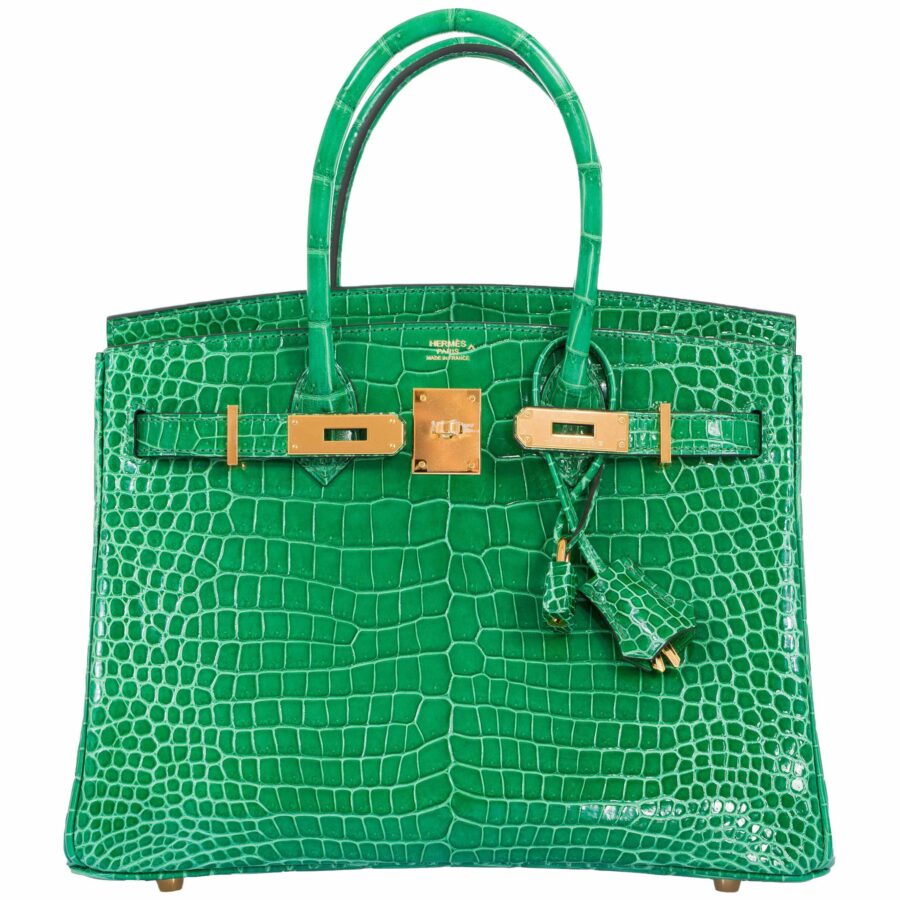 HermesBirkin 30 Cactus Porosus Crocodile Gold Hardware | Studio Nafay