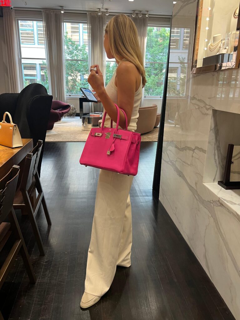HermesBirkin 30 Candy Collection Rose Tyrien Chèvre Palladium Hardware - Product Image 2