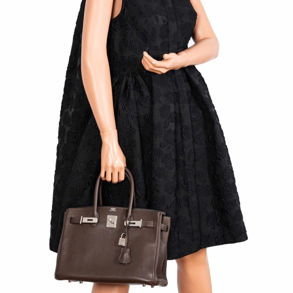 HermesBirkin 30 Chocolat Clemence Palladium Hardware - Product Image 2
