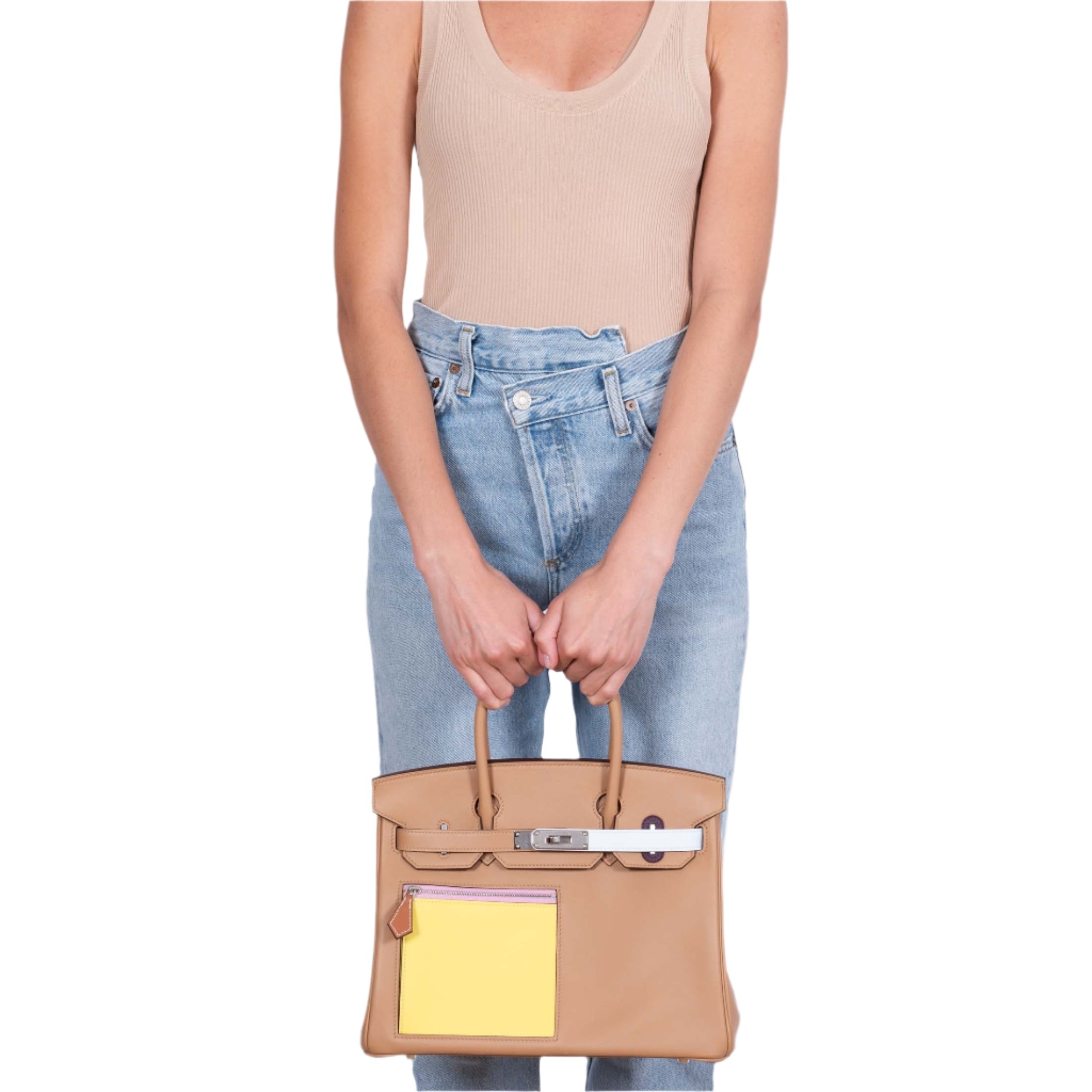 HermesBirkin 30 Colormatic Chai, Lime, Blue Brume, Cassis Swift Leather Palladium Hardware