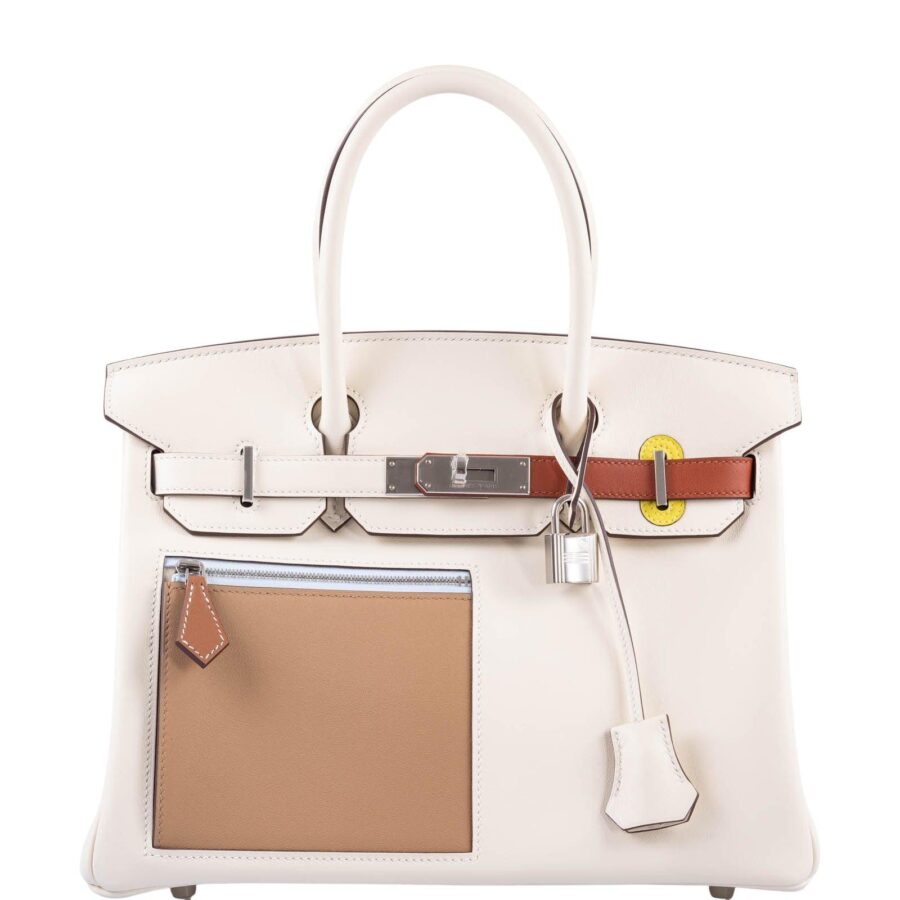 HermesBirkin 30 Colormatic Nata, Chai and Cuivre Swift Palladium Hardware | Studio Nafay