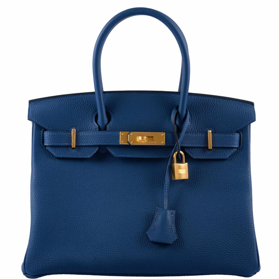 HermesBirkin 30 Deep Blue Togo Gold Hardware | Studio Nafay