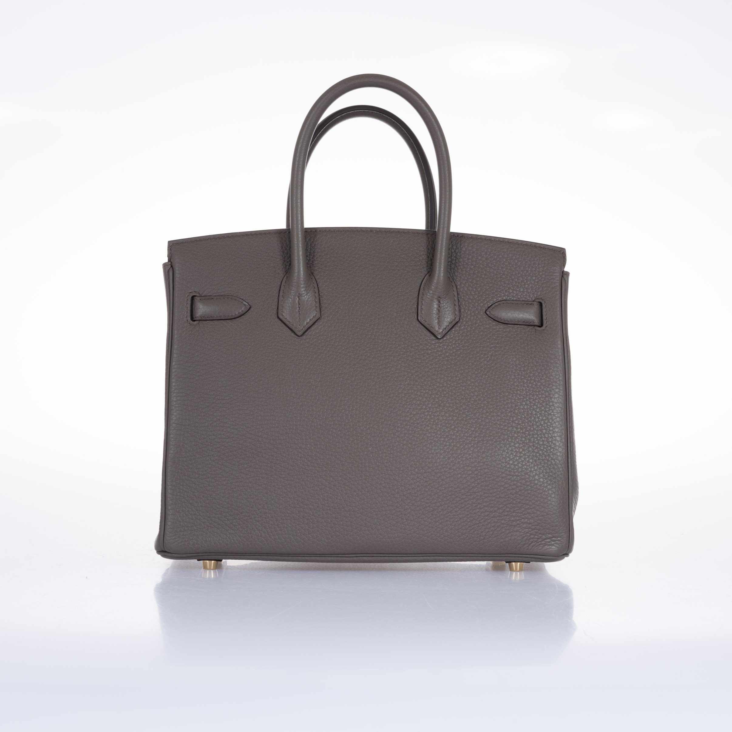 HermesBirkin 30 Etain Tin Grey Clemence Gold Hardware