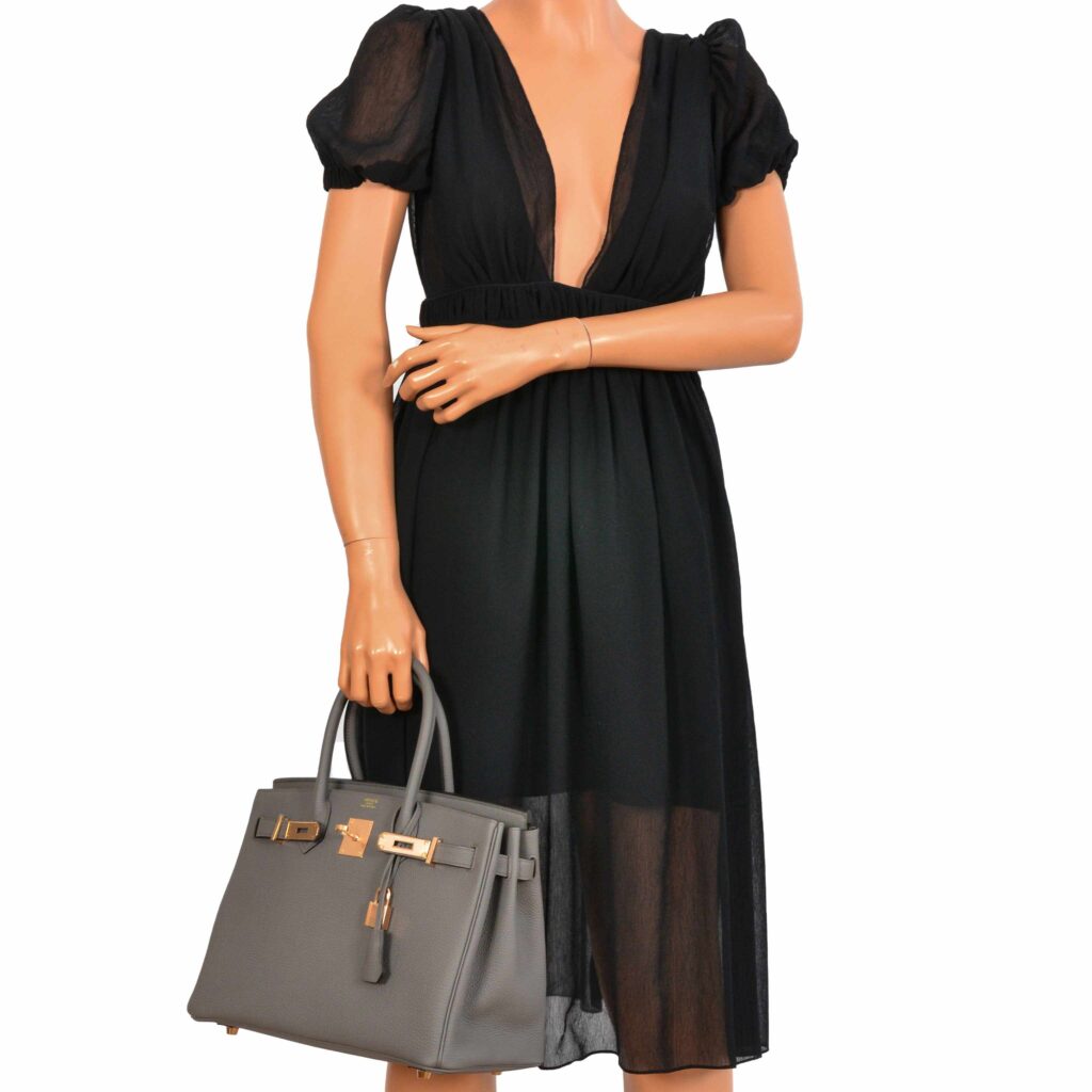 HermesBirkin 30 Etain Tin Grey Togo Rose Gold Hardware - Product Image 2