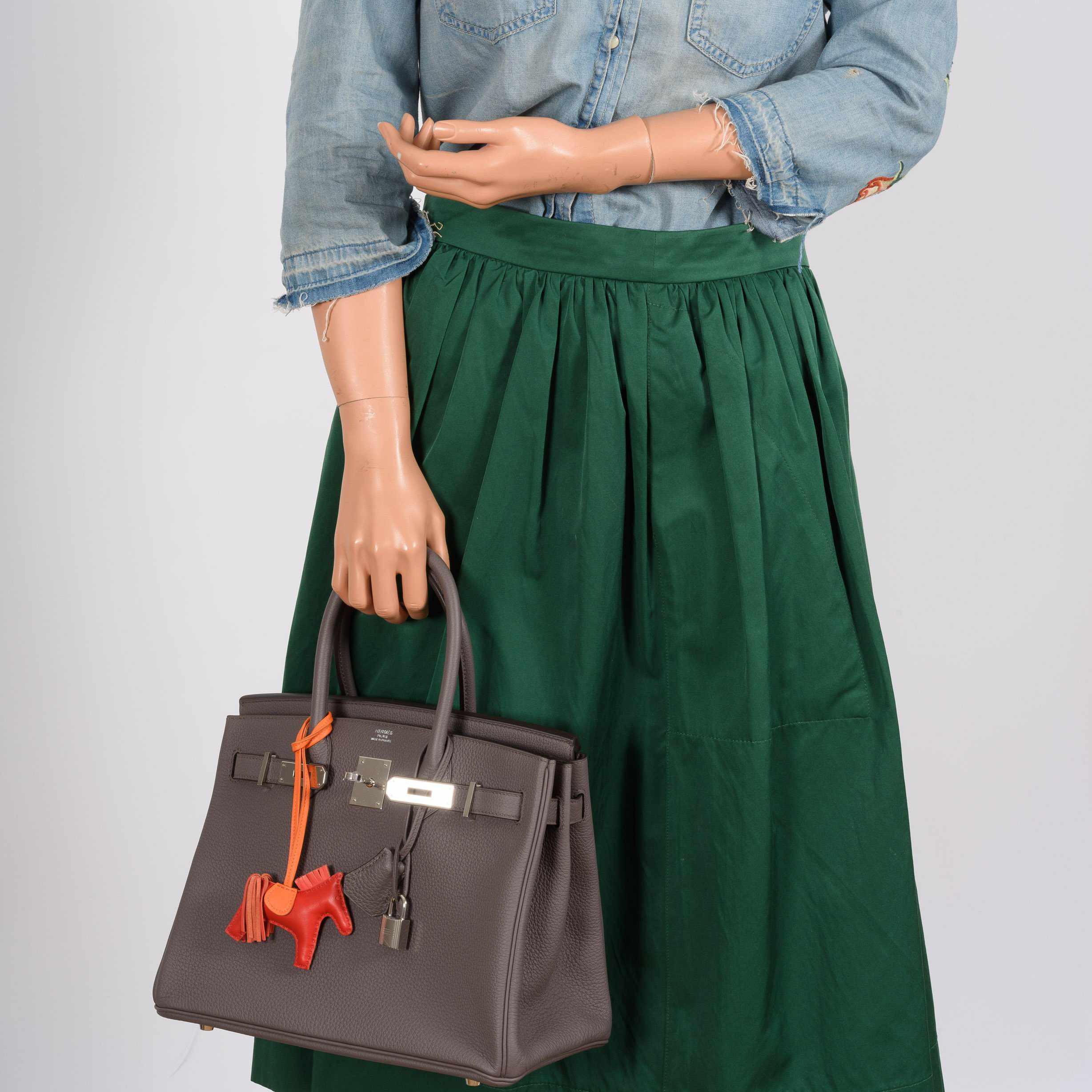 HermesBirkin 30 Etaine Togo Palladium Hardware