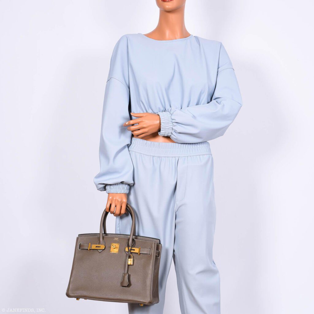 HermesBirkin 30 Etoupe Navillo leather Gold Hardware - Product Image 2