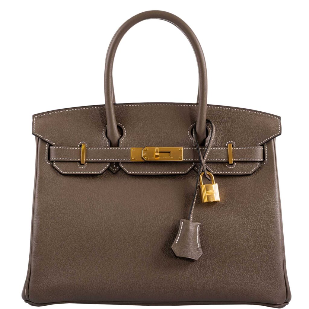 Hermes Birkin 30 Etoupe Navillo leather Gold Hardware -, D - Product Image 2