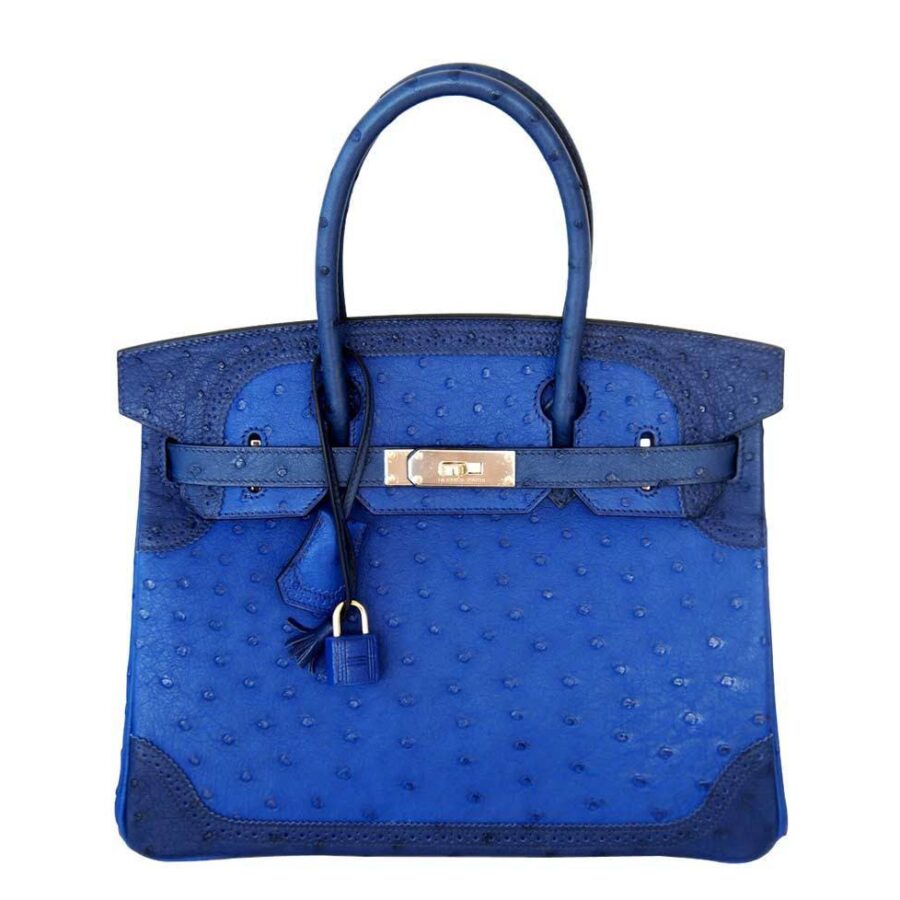 HermesBirkin 30 Ghillies Bag Tri-Color Blue - Limited Edition | Studio Nafay