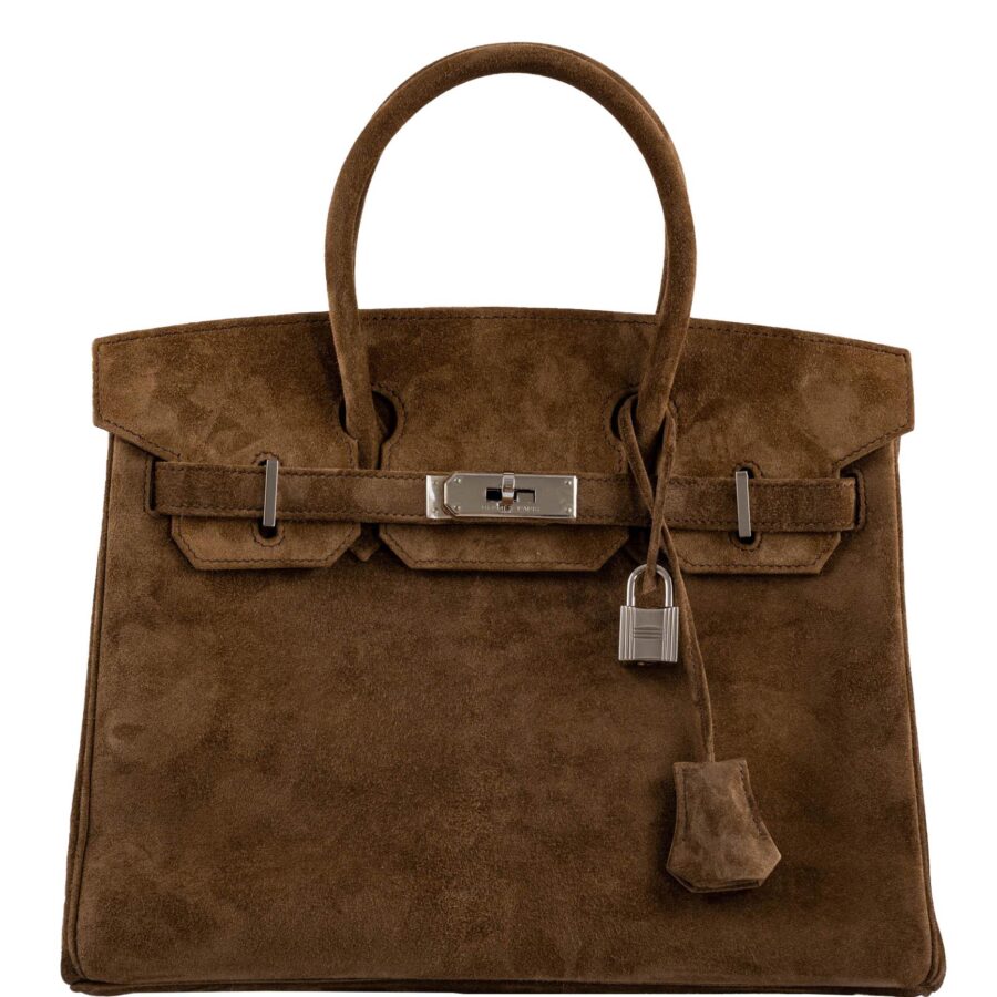 HermesBirkin 30 Gold Veau Doblis Suede Palladium Hardware -, L Square | Studio Nafay