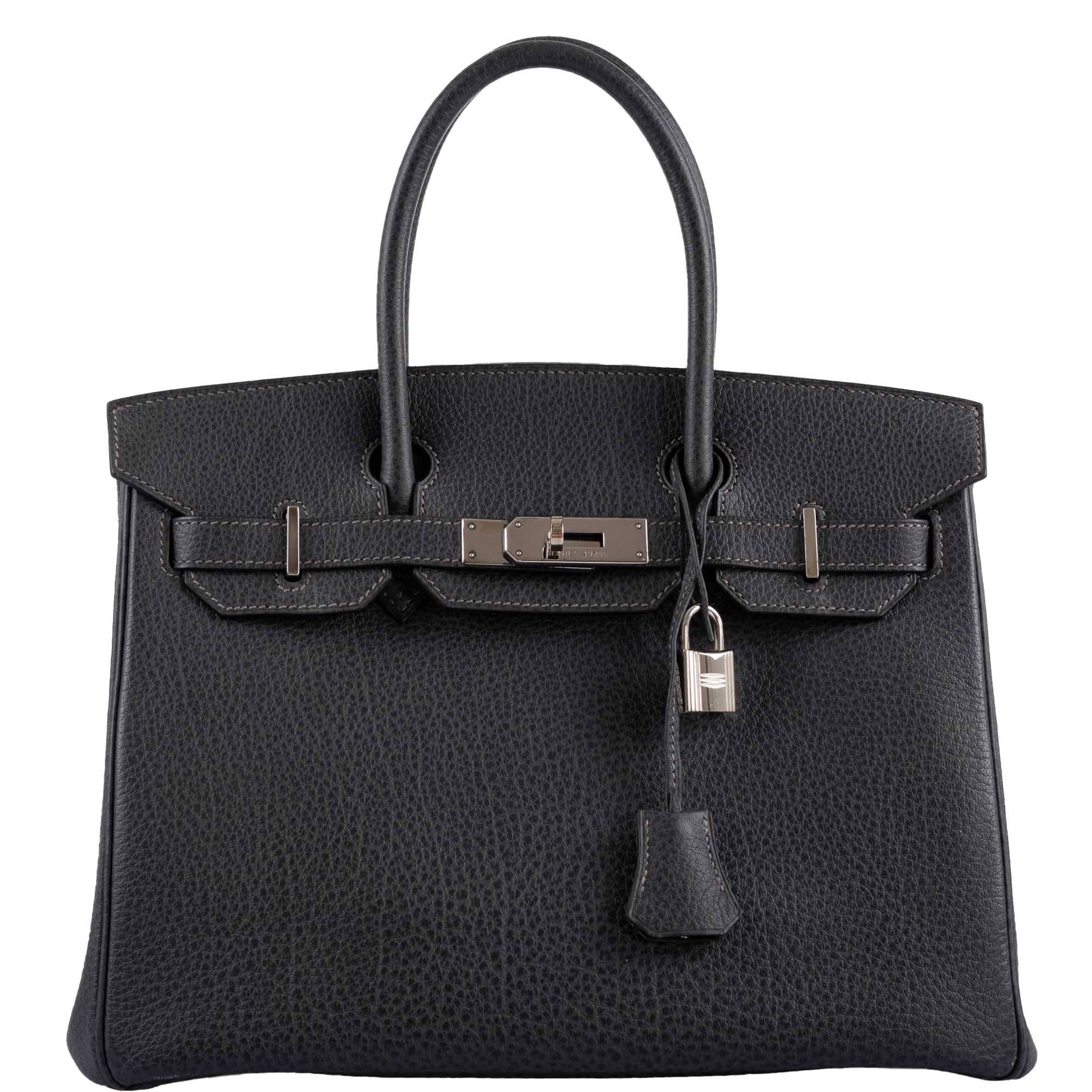 Hermes Birkin 30 Graphite Buffalo with Palladium Hardware -, I Square