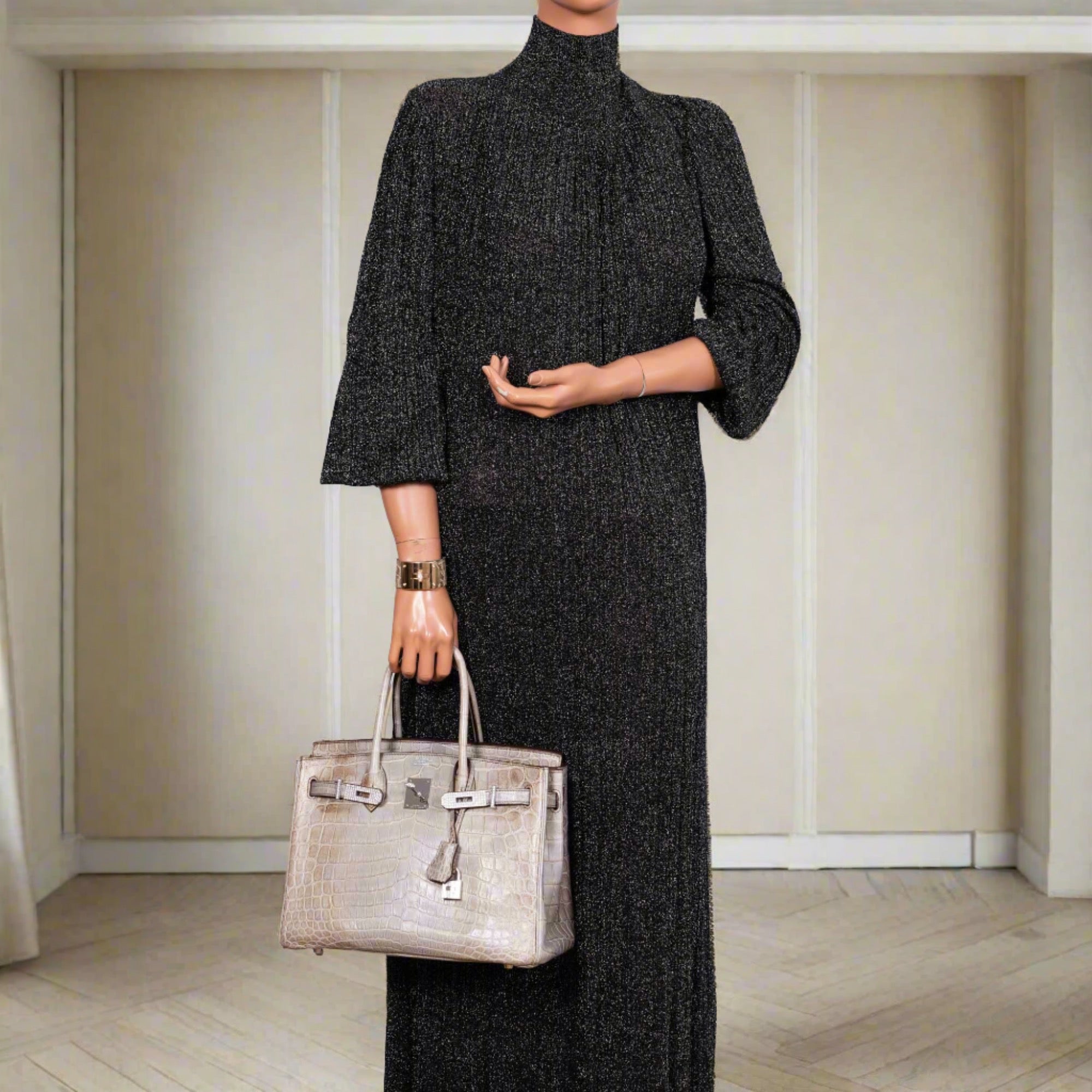 HermesBirkin 30 Gris Cendre Himalaya Niloticus Crocodile 18K White Gold & Diamond Hardware