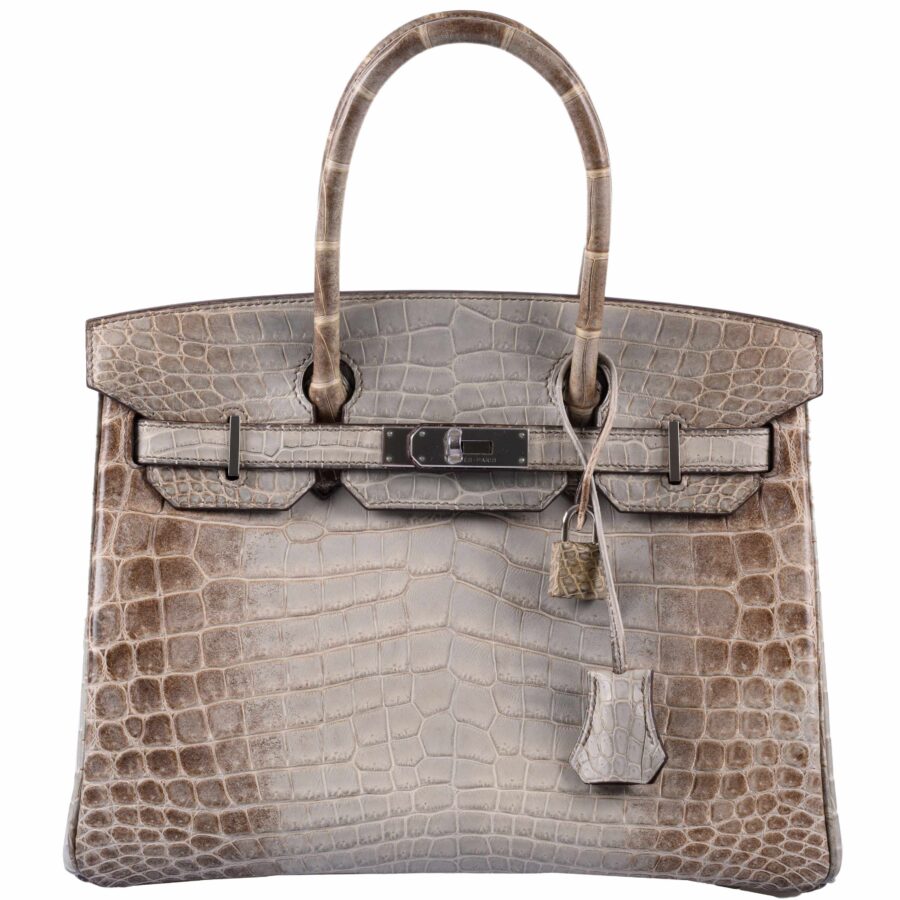 HermesBirkin 30 Gris Cendre Himalayan Niloticus Crocodile Palladium Hardware | Studio Nafay