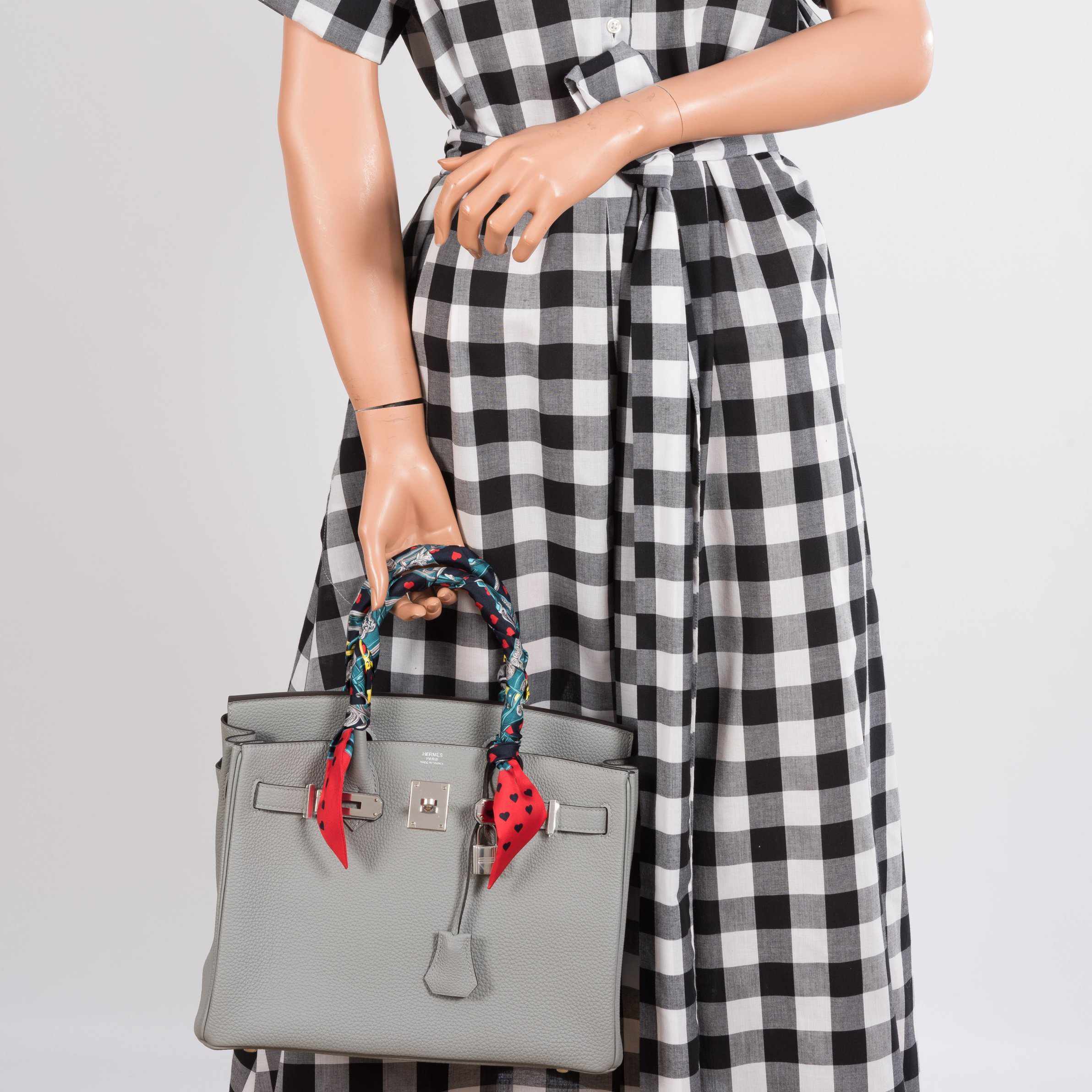 HermesBirkin 30 Gris Mouette Gray Togo Palladium Hardware