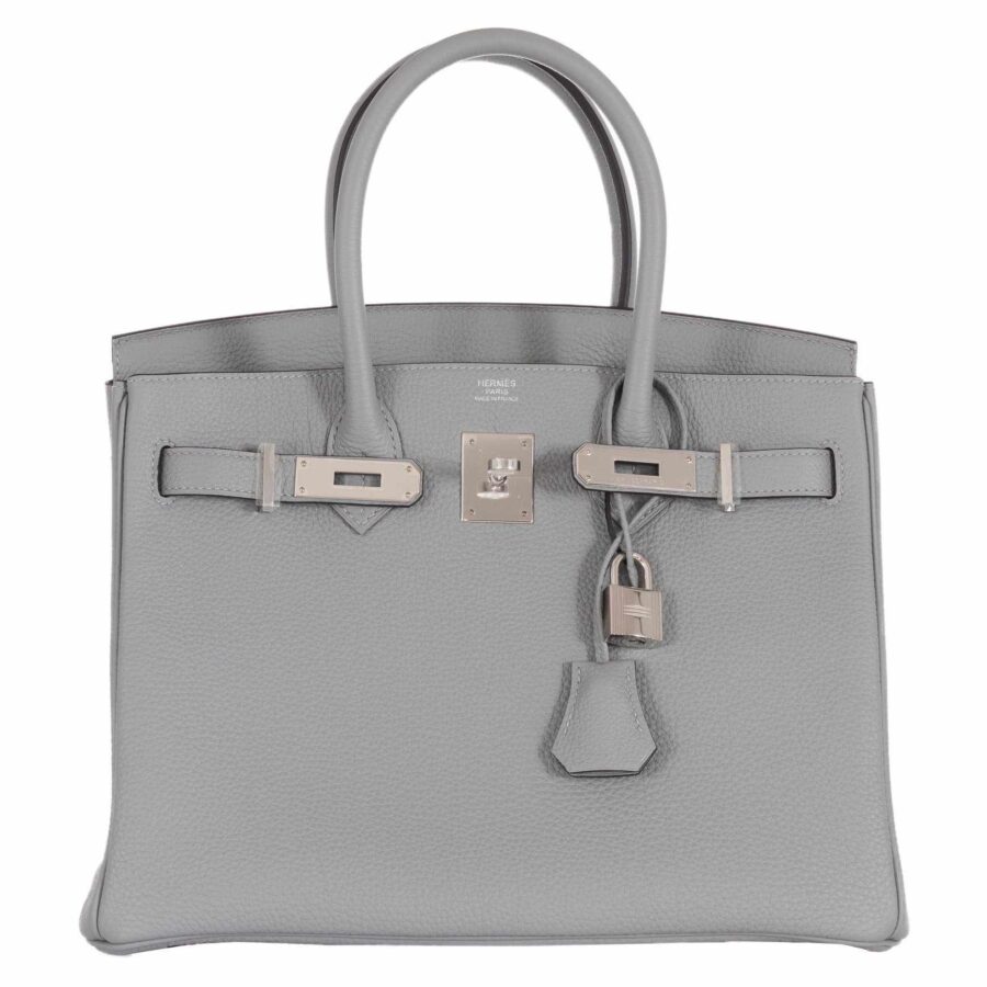 HermesBirkin 30 Gris Mouette Gray Togo Palladium Hardware | Studio Nafay