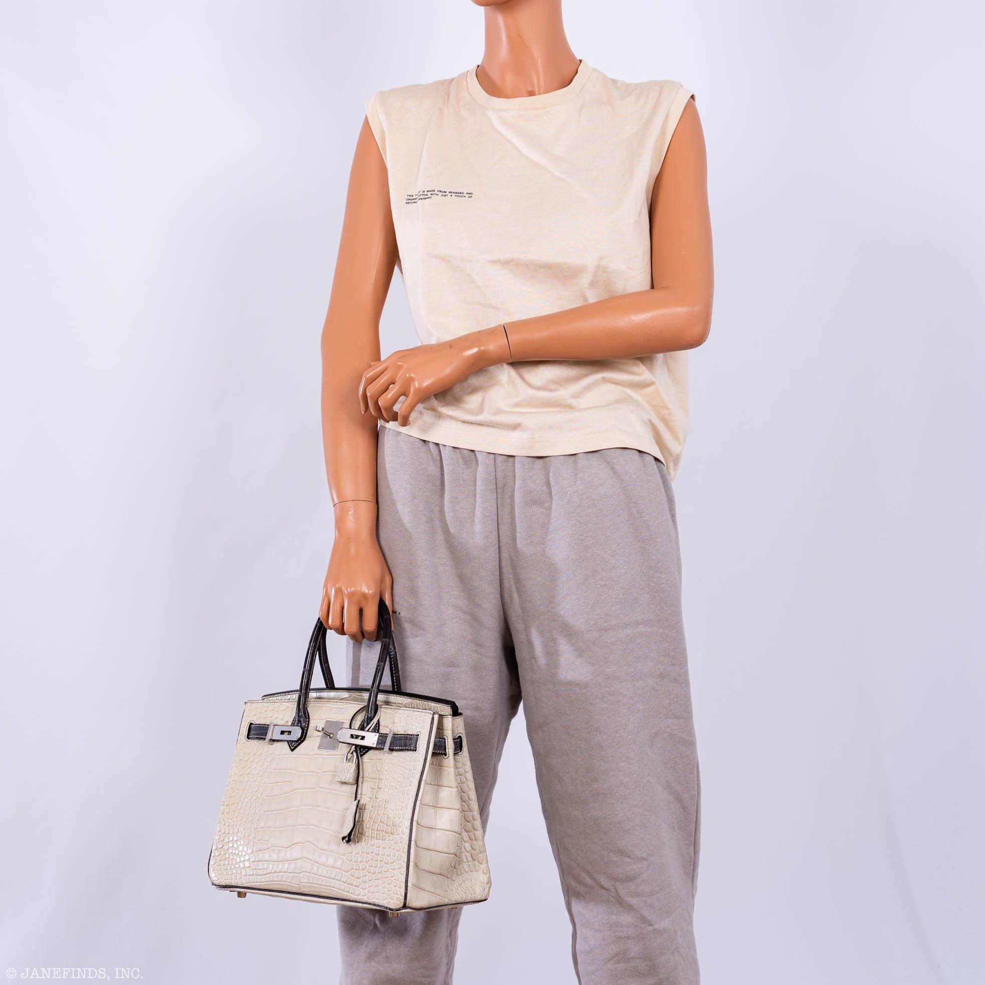 HermesBirkin 30 HSS Beton & Graphite Matte Alligator Brushed Palladium Hardware