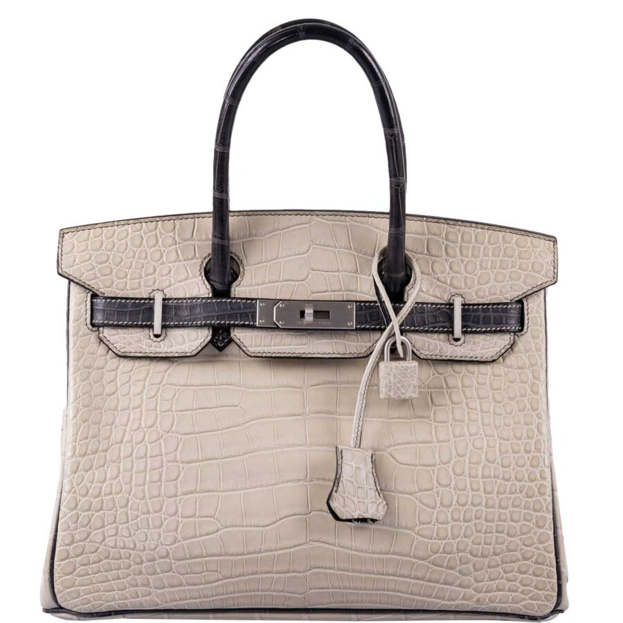 HermesBirkin 30 HSS Beton & Graphite Matte Alligator Brushed Palladium Hardware | Studio Nafay