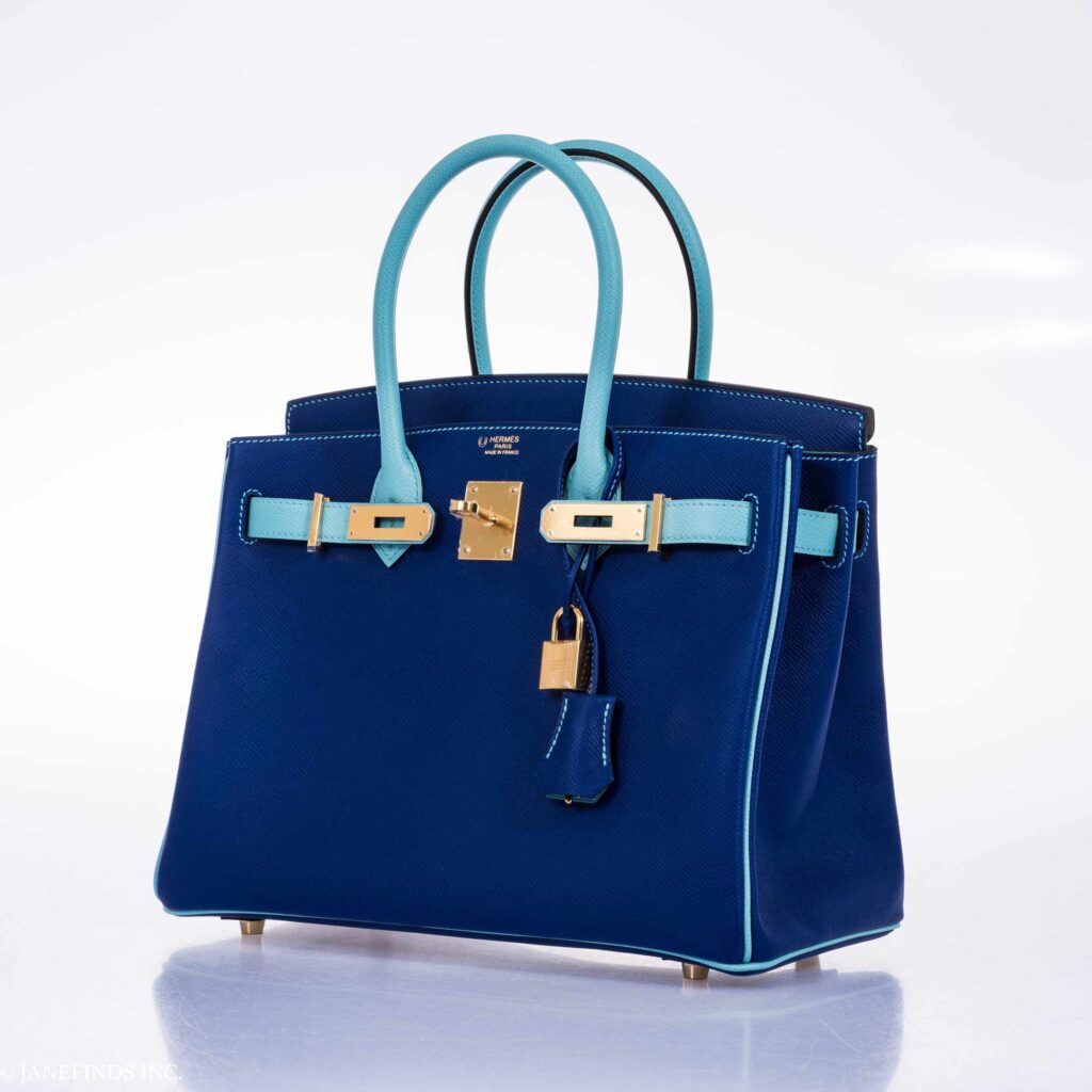 HermesBirkin 30 HSS Blue Electric & Blue Atoll Epsom Gold Hardware - Product Image 2
