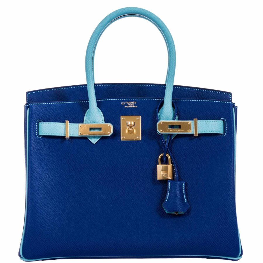 HermesBirkin 30 HSS Blue Electric & Blue Atoll Epsom Gold Hardware | Studio Nafay