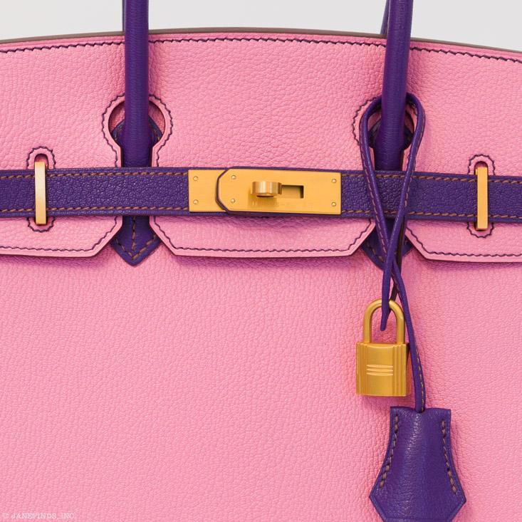 HermesBirkin 30 HSS Rose Confetti & Anemone Chevre leather Brushed Gold Hardware -, R Square