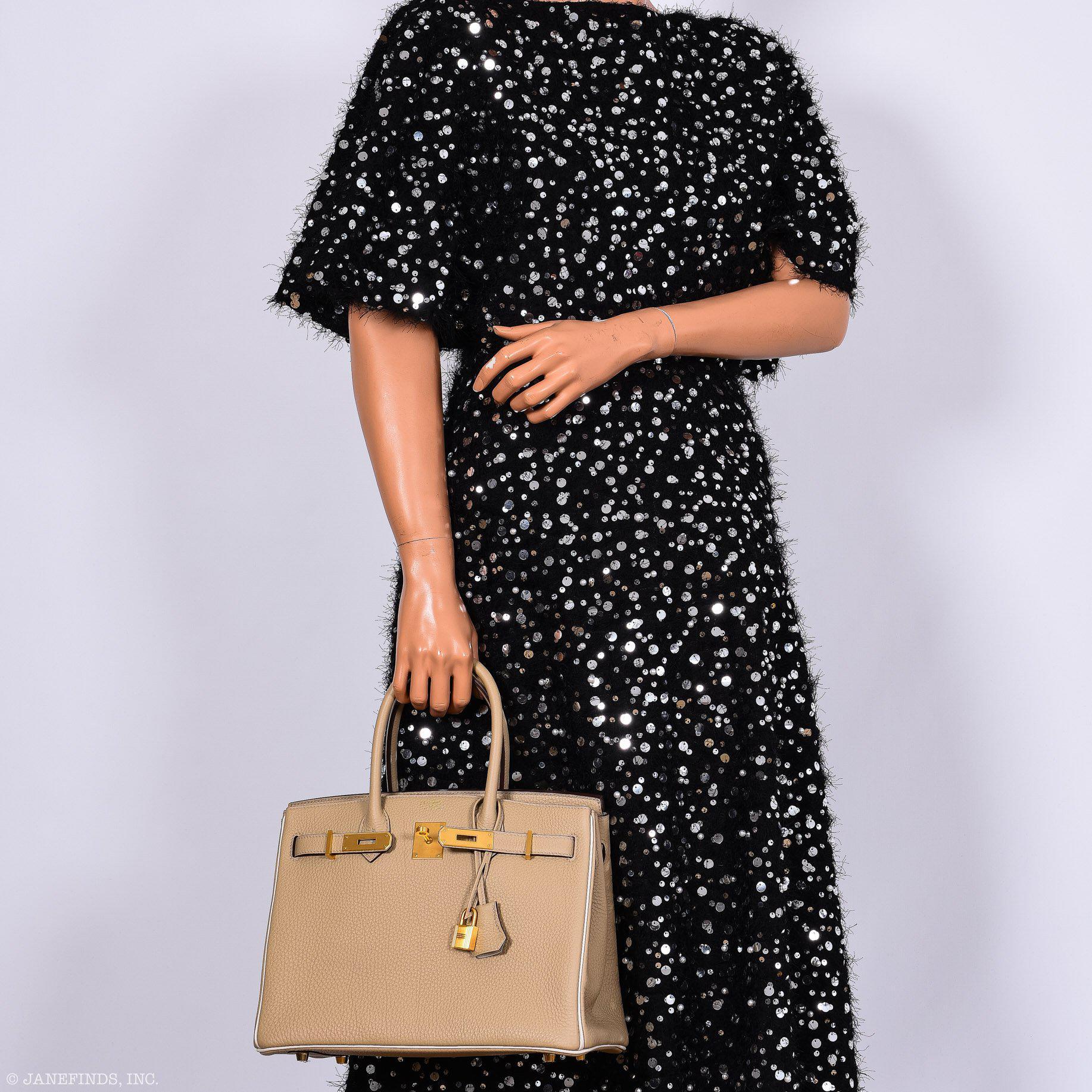 HermesBirkin 30 HSS Trench & Craie Piping Togo Brushed Gold Hardware -, X