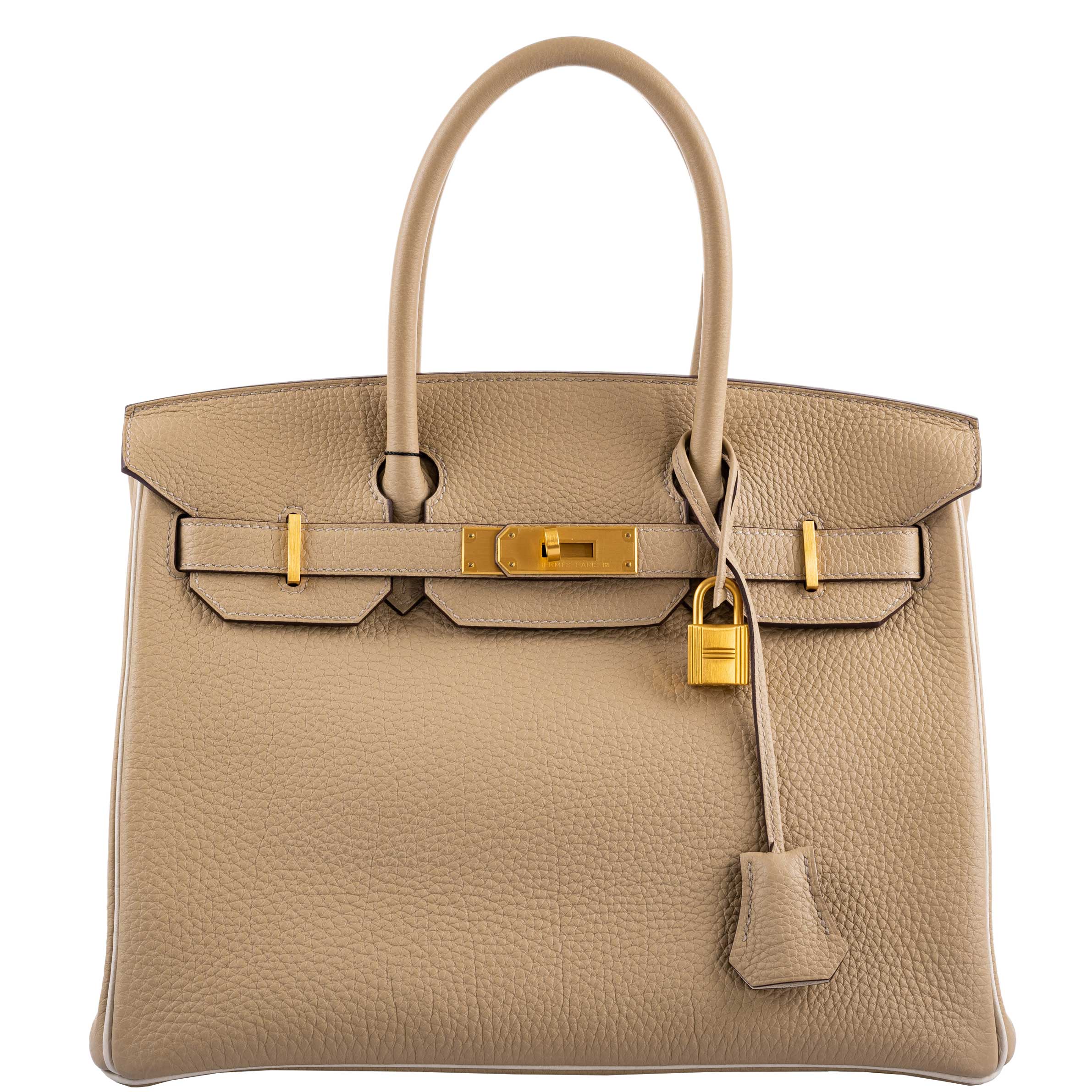 Hermes Birkin 30 HSS Trench & Craie Piping Togo Brushed Gold Hardware -, X
