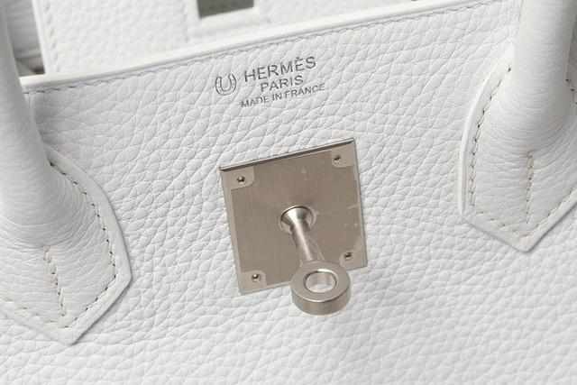 HermesBirkin 30 HSS White Clemence Brushed Palladium Hardware -, D
