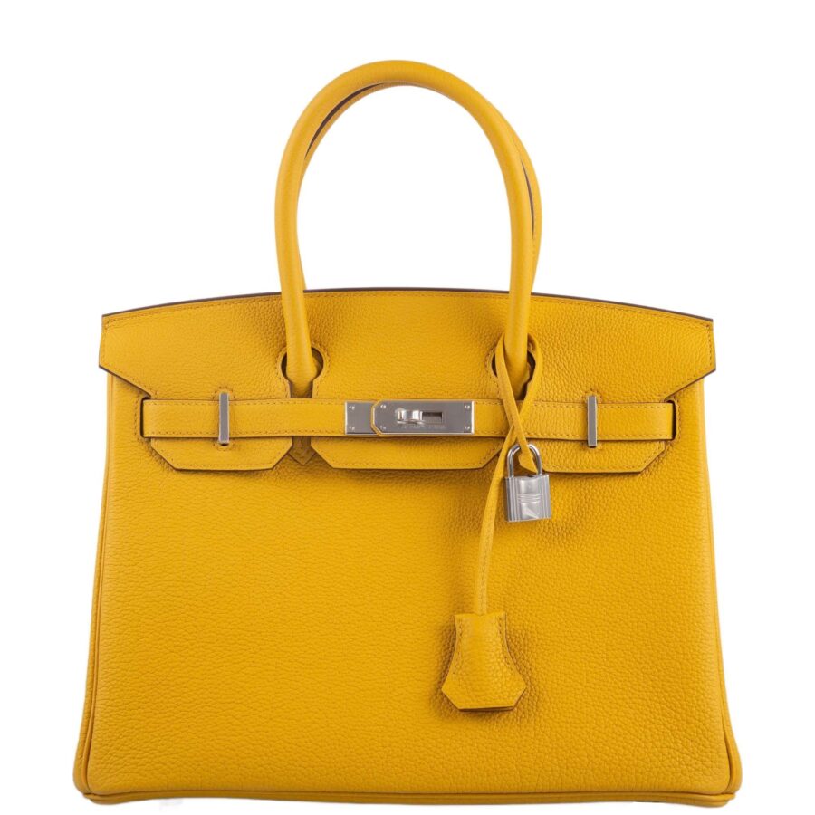 HermesBirkin 30 Jaune Ambre Togo Palladium Hardware | Studio Nafay