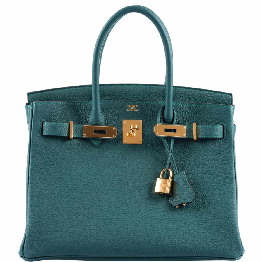 HermesBirkin 30 Malachite Togo Gold Hardware | Studio Nafay