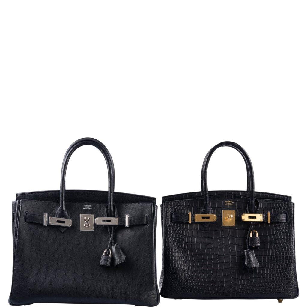 HermesBirkin 30 Matte Black Porosus Crocodile Gold Hardware - Product Image 2