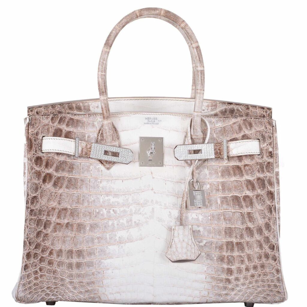 Hermes Birkin 30 Matte Himalayan Niloticus Crocodile with Diamonds & White Gold Hardware - Product Image 2