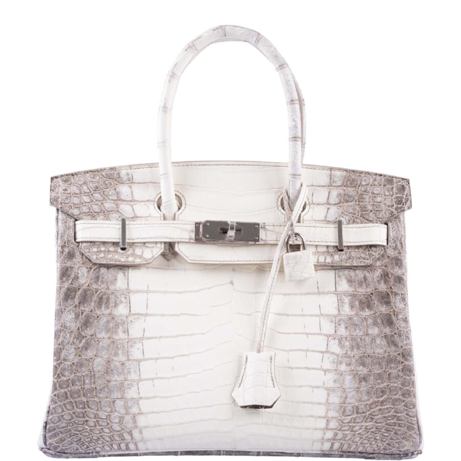 HermesBirkin 30 Matte Himalayan Niloticus Crocodile Palladium Hardware | Studio Nafay