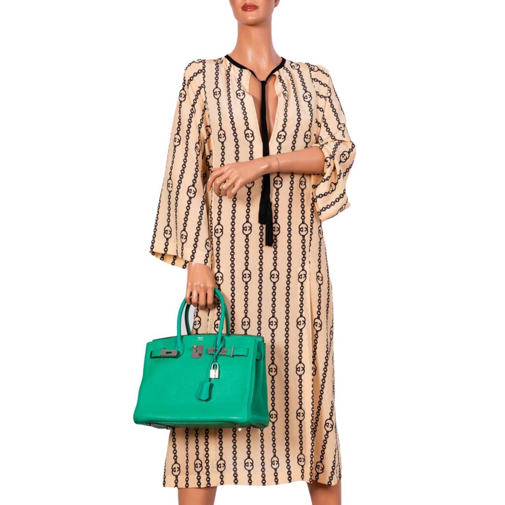 HermesBirkin 30 Menthe Clemence with Palladium Hardware -, P Square - Product Image 2