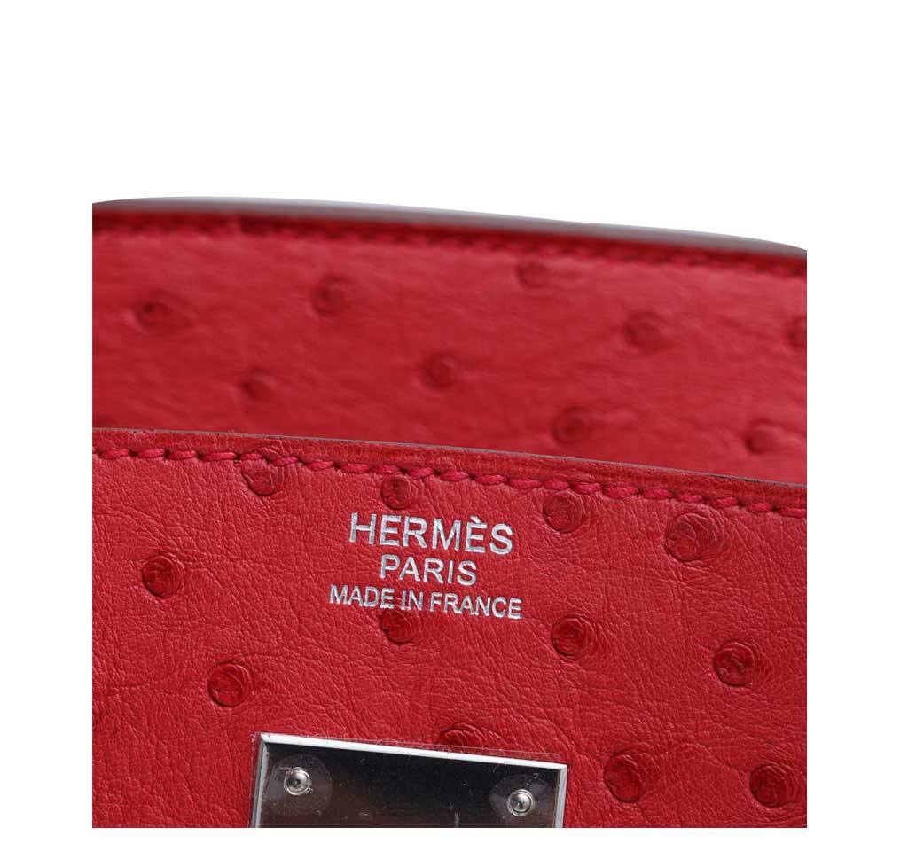 HermesBirkin 30 Ostrich Bougainvillea Bag