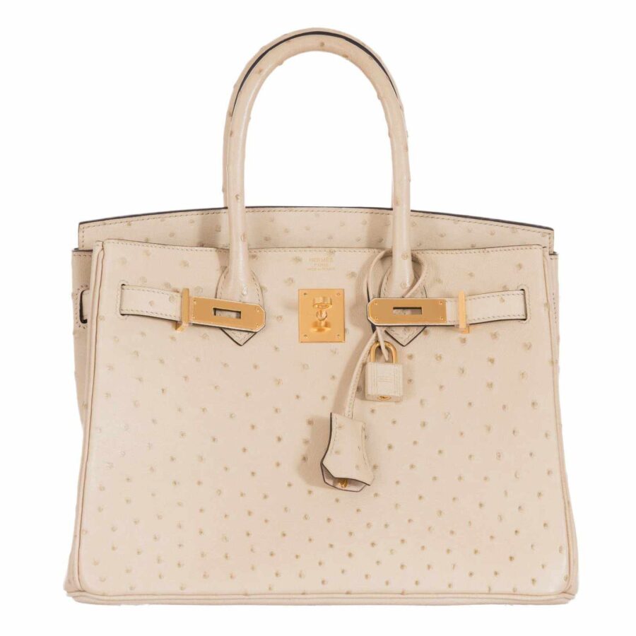 HermesBirkin 30 Parchemin Ostrich Gold Hardware | Studio Nafay