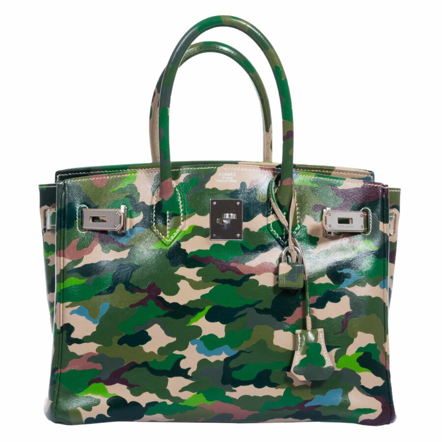 HermesBirkin 30 Parchment Box Camouflage Palladium Hardware * JaneFinds Custom Shop | Studio Nafay