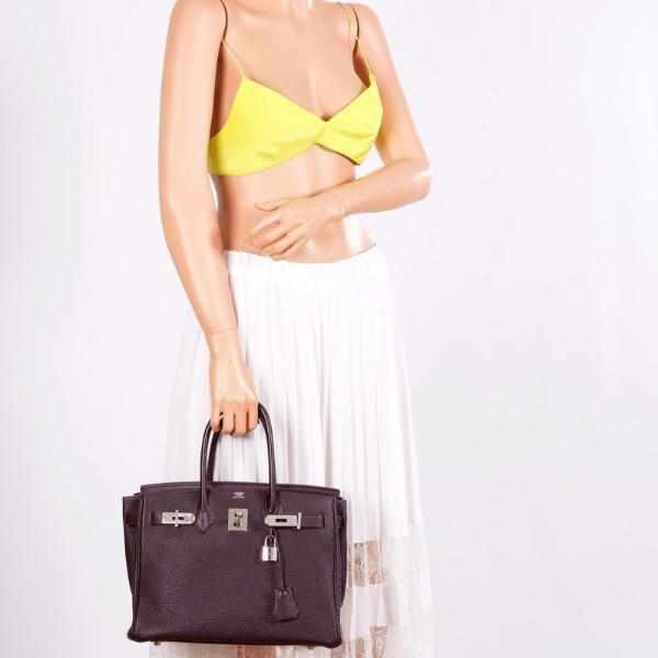 HermesBirkin 30 Raisin Palladium Hardware